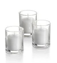 Load image into Gallery viewer, Candle Holders - Clear Mini Cylinders - Box of 12 with 10-hr pillar
