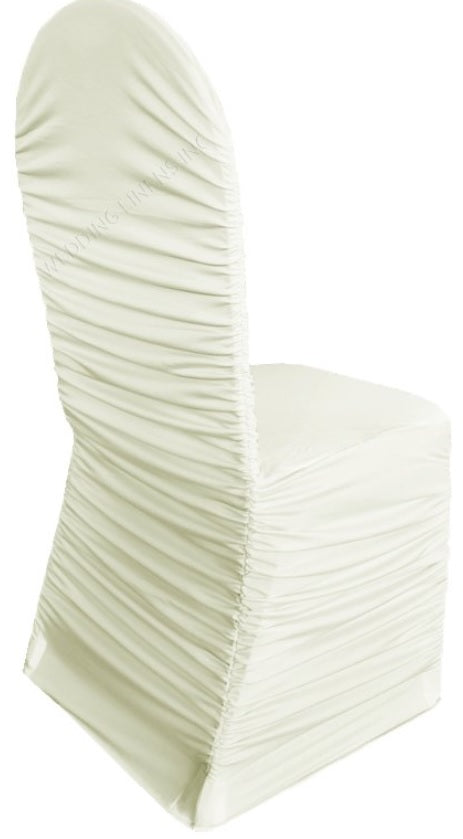 Chair Cover - Ruched - Ivory