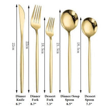 Load image into Gallery viewer, Gold Flatware 5-Piece Place Setting - Shiny Gold
