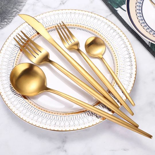 Gold Flatware 5-Piece Place Setting - Shiny Gold