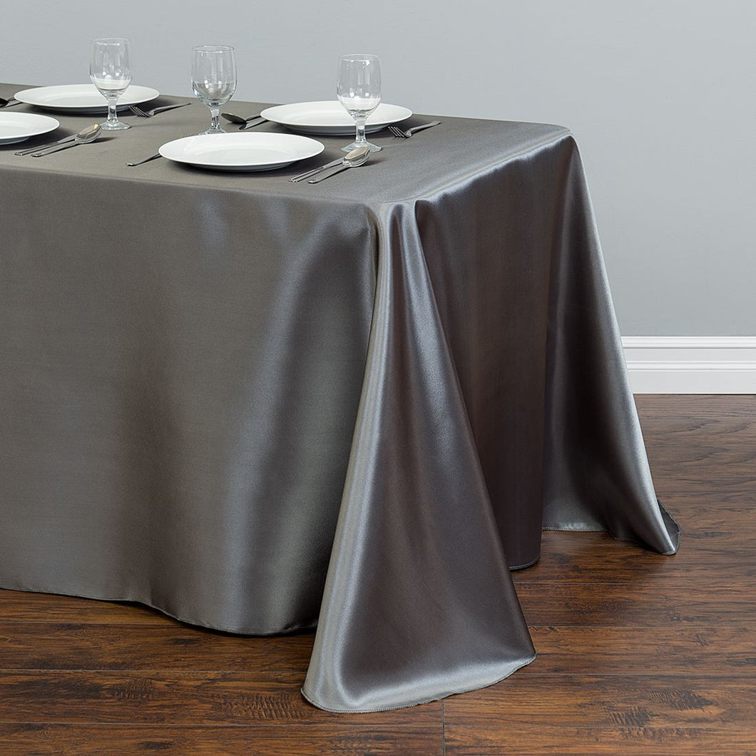 Tablecloth - Rect 8ft Satin - Charcoal Grey