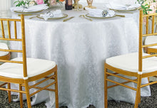 Load image into Gallery viewer, Tablecloth - Round 120&quot; Damask - White
