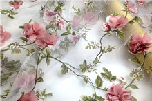 Load image into Gallery viewer, Overlay - Round 108&quot; Organza - Pink 3d roses motif
