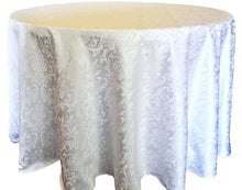 Load image into Gallery viewer, Tablecloth - Round 120&quot; Damask - White
