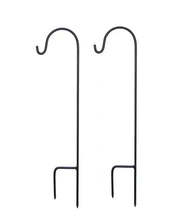 Load image into Gallery viewer, Aisle Decor - Black Shepherd Hooks with Glass Vases Set
