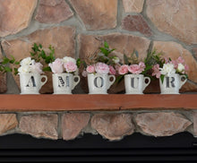 Load image into Gallery viewer, Accents Unique - AMOUR Mugs Set wFaux Florals
