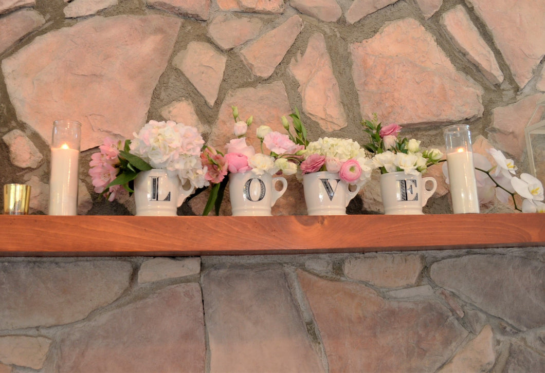 Accents Unique - LOVE Mugs Set wFaux Florals
