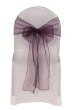 Load image into Gallery viewer, Chair Sash - Organza - Eggplant - Box of 10
