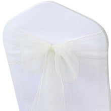 Load image into Gallery viewer, Chair Sash - Organza - Ivory - Box of 10
