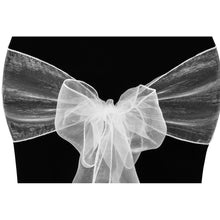 Load image into Gallery viewer, Chair Sash - Organza - White - Box of 10
