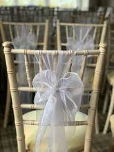 Load image into Gallery viewer, Chair Sash - Organza - White - Box of 10
