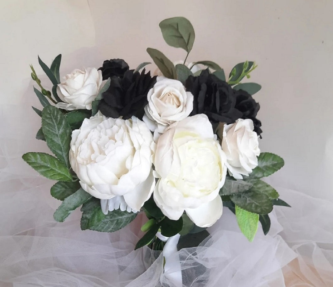 Faux florals - Bride Bouquet - Moody Black