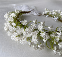 Load image into Gallery viewer, Faux florals - Floral Crown - Classic White Baby&#39;s Breath
