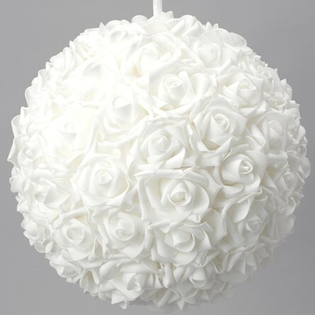 Faux Florals - Accent - White Flower Ball 20-inch