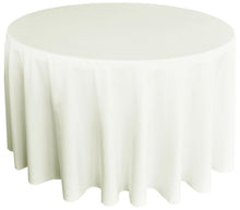 Load image into Gallery viewer, Tablecloth - Round 120&quot; Smooth Poly - Ivory
