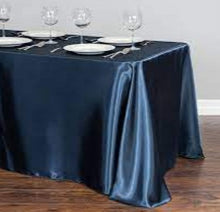 Load image into Gallery viewer, Tablecloth - Rect 6ft Satin - Navy Blue
