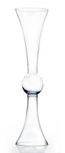 Load image into Gallery viewer, Centerpiece Holder Tall - Flared Vase with Bubble - Clear Glass 24&quot; high
