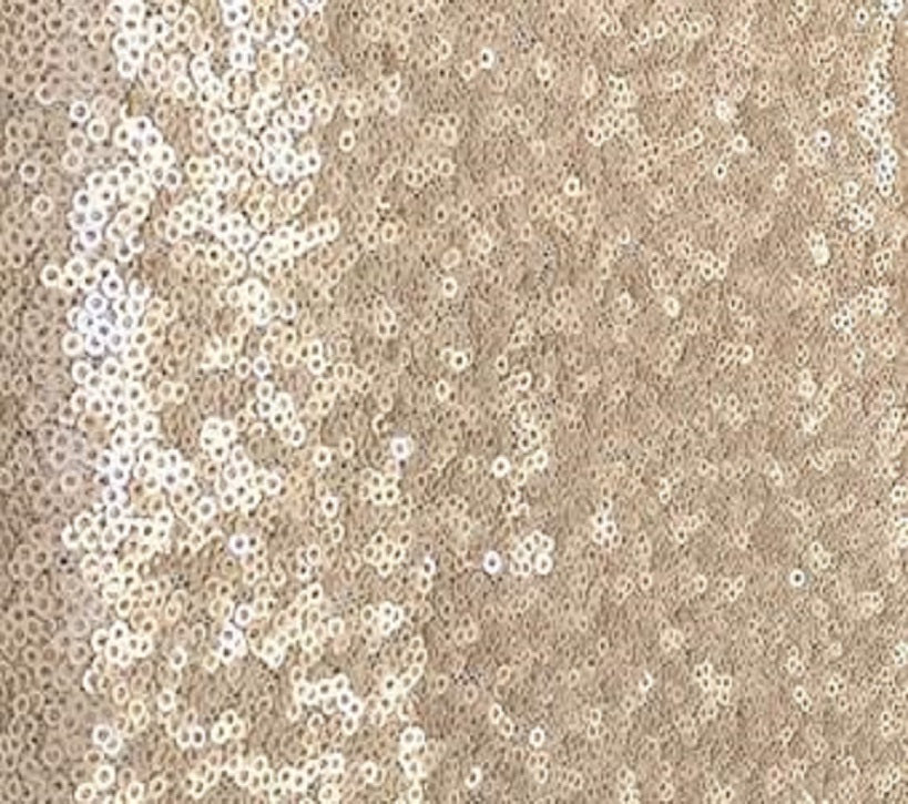Tablecloth - Rect 8ft Sequin - Matte Champagne Gold